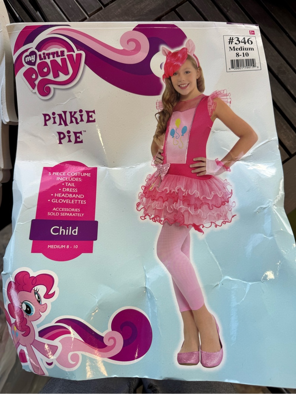 My Little Pony Pinkie Pie Pink Ruffled Tutu Costume Kids 8-10